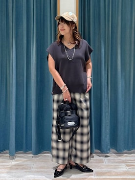 「アイテム（キャップ）」を使った、akariさん（レディース・161cm・30代）の夏コーディネート