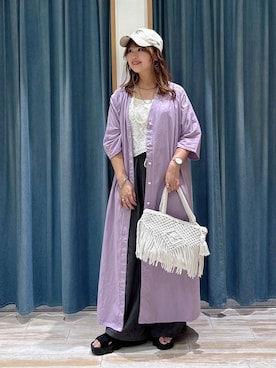 「BAYFLOW（ベイフロー）のアイテム」を使った、akariさん（レディース・161cm）の夏コーディネート