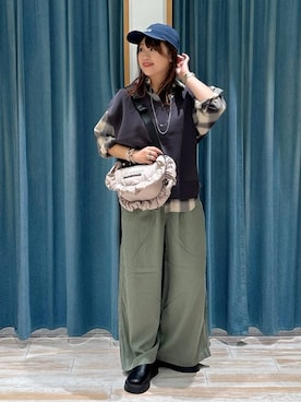 「アイテム（キャップ）」を使った、akariさん（レディース・161cm・30代）の夏コーディネート