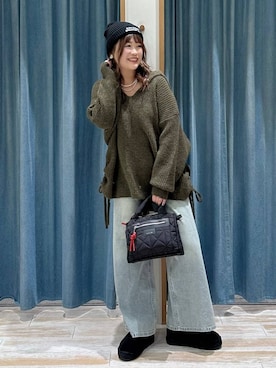 「アイテム（ニットキャップ/ビーニー）」を使った、akariさん（レディース・161cm・30代）の秋コーディネート