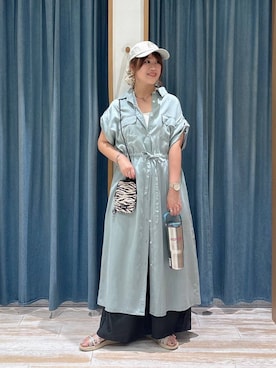 「BAYFLOW（ベイフロー）のカラーダイアルウォッチ（アナログ腕時計、ベージュ系）」を使った、akariさん（レディース・161cm）の夏コーディネート
