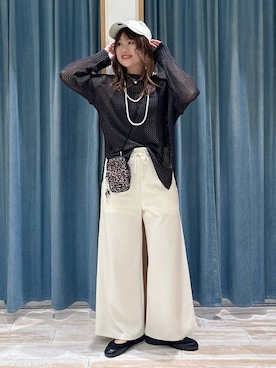 「BAYFLOW（ベイフロー）のアイテム（パンツ）」を使った、akariさん（レディース・161cm）の春コーディネート