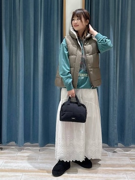 「アイテム（スカート）」を使った、akariさん（レディース・161cm・30代）の秋コーディネート