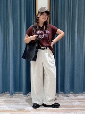 「BAYFLOW（ベイフロー）のアイテム」を使った、akariさん（レディース・161cm）の夏コーディネート