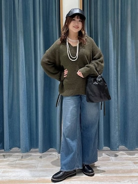 「アイテム（ローファー）」を使った、akariさん（レディース・161cm・30代）の秋コーディネート