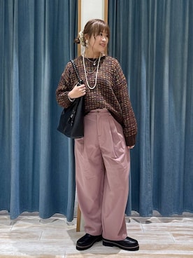 「アイテム（ブレスレット、グレー系）」を使った、akariさん（レディース・161cm）の秋コーディネート