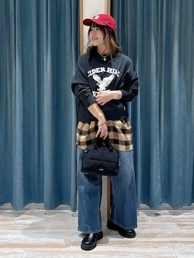 「アイテム（スウェット、その他）」を使った、akariさん（レディース・161cm）の秋コーディネート