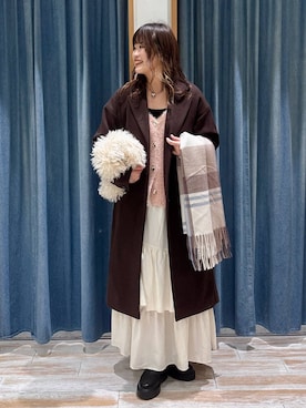 「体型カバー」｜akariさん（レディース・161cm）の冬コーディネート