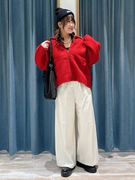 「アイテム（ニットキャップ/ビーニー）」を使った、akariさん（レディース・161cm・30代）の秋コーディネート