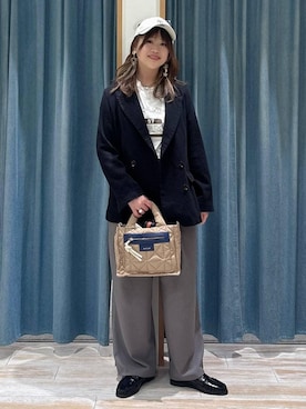 「BAYFLOW（ベイフロー）のアイテム（パンツ）」を使った、akariさん（レディース・161cm）の春コーディネート