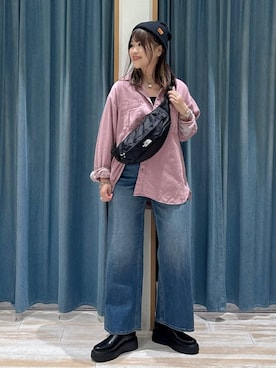 「アイテム（ボディバッグ/ウエストポーチ）」を使った、akariさん（レディース・161cm・30代）の秋コーディネート