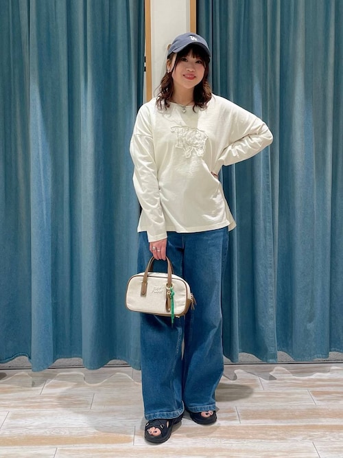 セール】ピグメントボートネックロングスリーブT（Tシャツ