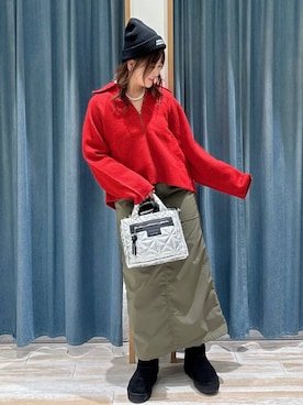 「アイテム（ニットキャップ/ビーニー）」を使った、akariさん（レディース・161cm・30代）の秋コーディネート