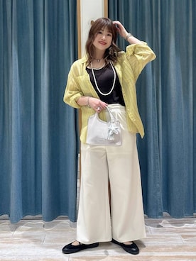 「BAYFLOW（ベイフロー）のアイテム（パンツ）」を使った、akariさん（レディース・161cm）の春コーディネート