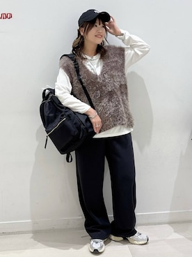 「GLOBAL WORK（グローバルワーク）のアイテム（バックパック/リュック）」を使った、akariさん（レディース・161cm）の秋コーディネート