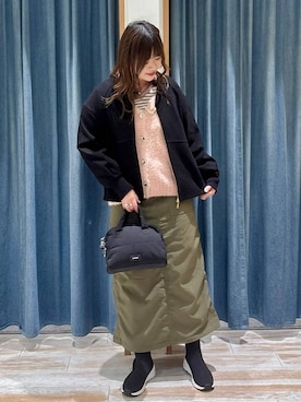 「アイテム（ボストンバッグ）」を使った、akariさん（レディース・161cm・30代）の冬コーディネート