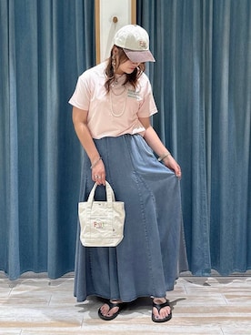 「LOWRYS FARM（ローリーズファーム）のステンレスブレス　327181（ブレスレット、グレー系）」を使った、akariさん（レディース・161cm）の夏コーディネート