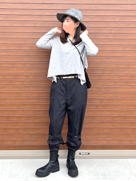 「アイテム（ブーツ）」を使った、haruさん（レディース・159cm）の冬コーディネート