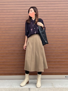 「アイテム（バングル/リストバンド）」を使った、haruさん（レディース・160cm）の秋コーディネート