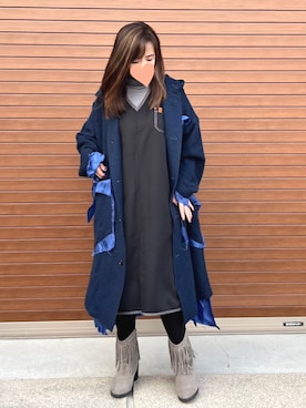 「sulvam（サルバム）のアイテム（ジャケット/アウター）」を使った、haruさん（レディース・159cm）の冬コーディネート