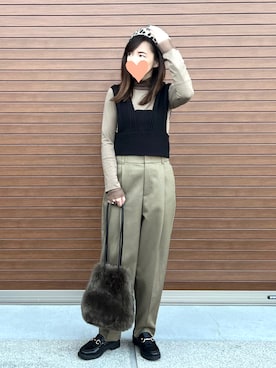 「LAD MUSICIAN（ラッドミュージシャン）のアイテム」を使った、haruさん（レディース・159cm）の秋コーディネート