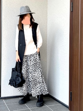 「アイテム（ベスト）」を使った、haruさん（レディース・159cm）の秋コーディネート