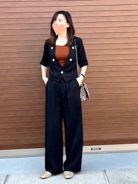 「きれいめスタイル」｜「アイテム（ノーカラージャケット）」を使った、haruさん（レディース・159cm）の秋コーディネート