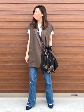 「LAD MUSICIAN（ラッドミュージシャン）のアイテム」を使った、haruさん（レディース・159cm）の秋コーディネート