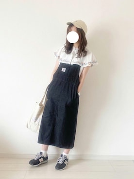 「COOLなこのコが仲間入り」｜「アイテム（オールインワン・サロペット）」を使った、きみさん（レディース・155cm）の夏コーディネート