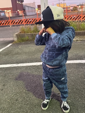 「アイテム（キャップ）」を使った、azmさん（キッズ・120cm）の秋コーディネート