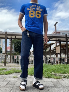 「HANES（ヘインズ）のアイテム（パンツ）」を使った、たろすさん（メンズ・178cm）の夏コーディネート