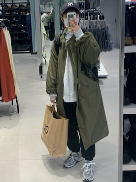 「WHIMSIC（ウィムジック）のアイテム（ジャケット/アウター）」を使った、tinaさん（レディース・154cm）の冬コーディネート