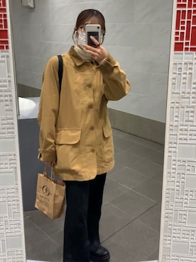 「UNIQLO（ユニクロ）のアイテム（ジャケット/アウター、ブラウン系）」を使った、tinaさん（レディース・154cm）の秋コーディネート