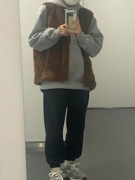 「WHIMSIC（ウィムジック）のアイテム（その他アウター）」を使った、tinaさん（レディース・154cm）の冬コーディネート