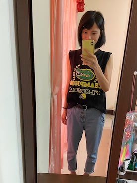 「5（ファイブ）のアイテム（トップス）」を使った、F.Lさん（レディース・163cm）の秋コーディネート