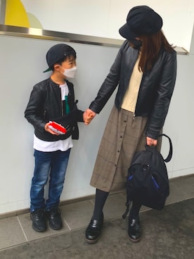 「WASK（ワスク）のアイテム」を使った、koukousyumaiさん（キッズ・125cm）の春コーディネート