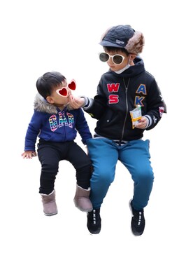 「WASK（ワスク）のアイテム（ジャケット/アウター）」を使った、koukousyumaiさん（キッズ・131cm）の冬コーディネート