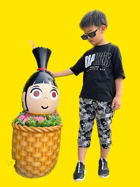 「WASK（ワスク）のアイテム」を使った、koukousyumaiさん（キッズ・133cm）の夏コーディネート