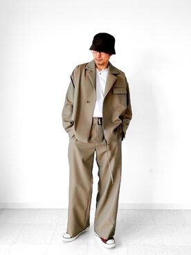 「スーツコーデ」｜nouvelle Ark  樋口蒼馬さん（メンズ・177cm）の秋コーディネート