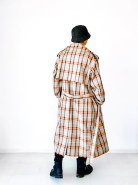 「初秋コーデ」｜「アイテム（トレンチコート）」を使った、nouvelle Ark  樋口蒼馬さん（メンズ・177cm）の秋コーディネート