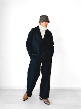 「スーツ」｜nouvelle Ark  樋口蒼馬さん（メンズ・177cm）の冬コーディネート