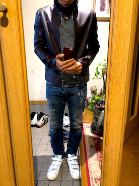 「SCOTCH & SODA（スコッチ アンド ソーダ）のアイテム（トップス）」を使った、RIZEさん（メンズ・165cm）の秋コーディネート