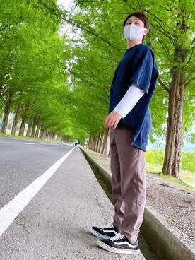 「VANS（バンズ）のアイテム（パンツ）」を使った、りおさん（メンズ・167cm）の夏コーディネート