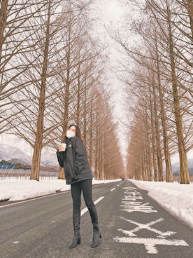 「REZOY（リゾイ）のアイテム（ブーツ）」を使った、sakiさん（レディース・156cm）の冬コーディネート