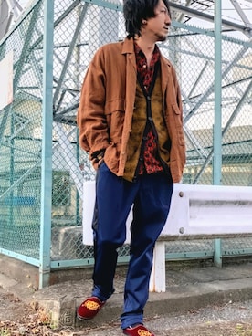 「RED EAR（レッドイヤー）のアイテム（トップス）」を使った、KёnJiさん（メンズ・170cm）の秋コーディネート