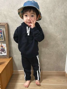 「アイテム（パーカー）」を使った、DAIGOさん（キッズ・90cm）の春コーディネート