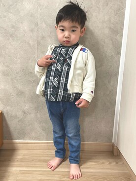 「アイテム（パーカー）」を使った、DAIGOさん（キッズ・90cm）の春コーディネート