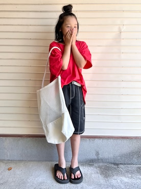 「アイテム（バッグ）」を使った、N2さん（キッズ・128cm）の夏コーディネート