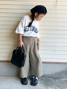 「アイテム（サンダル）」を使った、N2さん（キッズ・70cm）の秋コーディネート