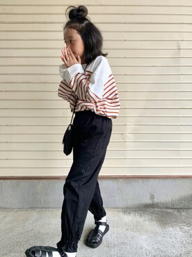 「アイテム（サンダル）」を使った、N2さん（キッズ・120cm）の秋コーディネート